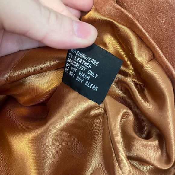 Vintage In Suede Metallic Cooper Leather Jacket Size Medium - Picture 4 of 8
